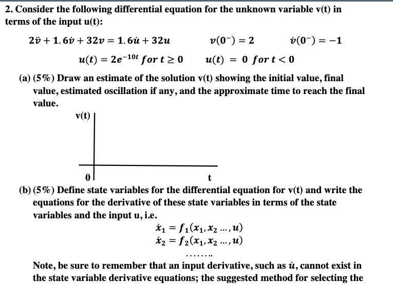 Solved 2. Consider the following differential equation for | Chegg.com