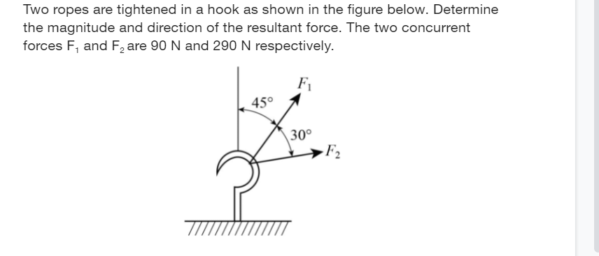 Solved Two Ropes Are Tightened In A Hook As Shown In The 