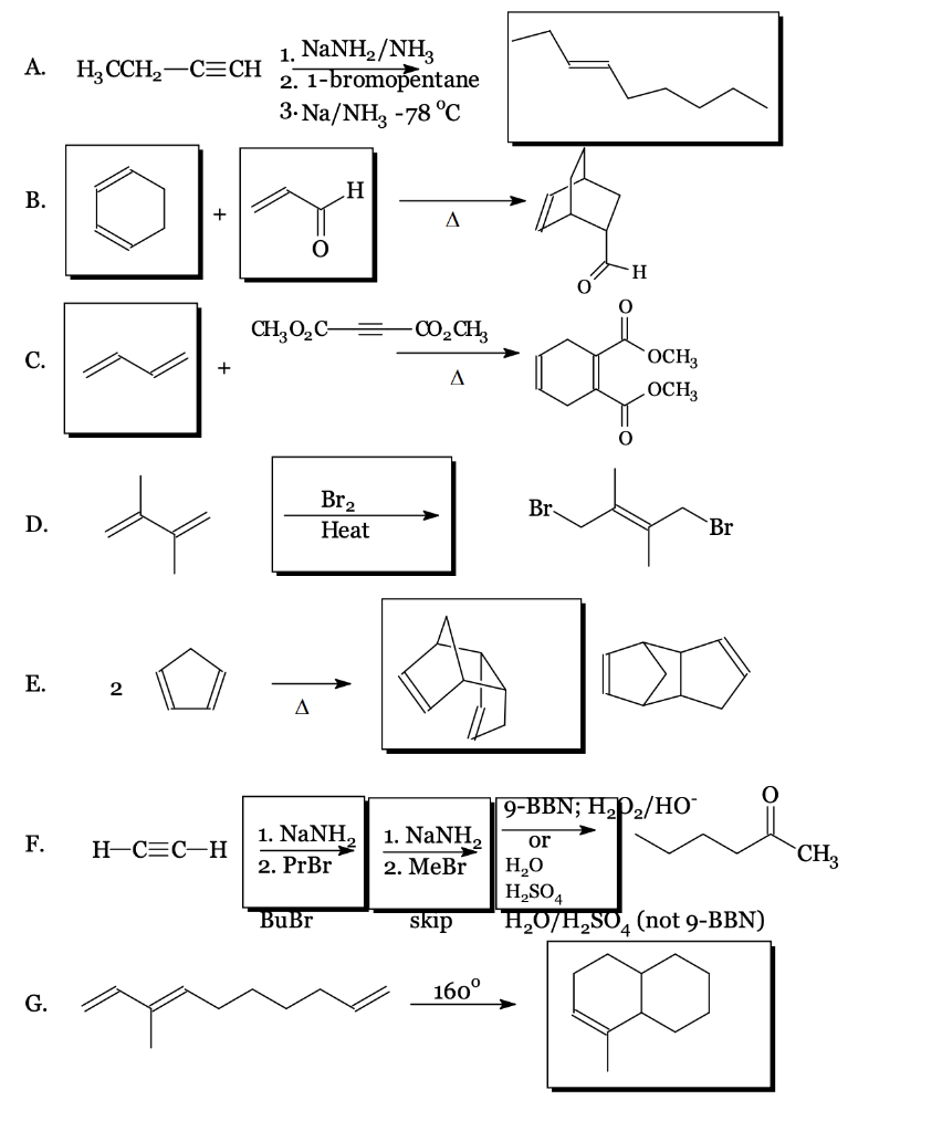 Solved Below Are Some Organic Chemistry Reaction Questions. | Chegg.com