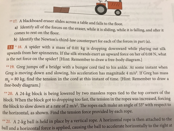 Solved 17. A blackboard eraser slides across a table and