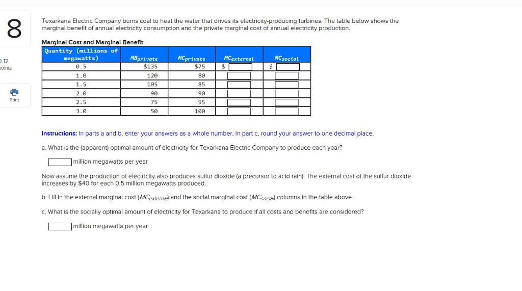 Solved Texarkana Electric Company burns coal to heat the