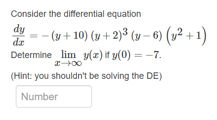 Solved Consider the differential equation dy dr Determine | Chegg.com