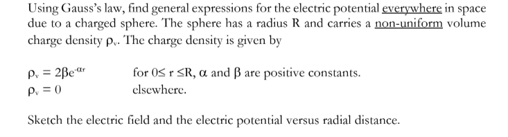 Solved Using Gauss's Law, Find General Expressions For The | Chegg.com