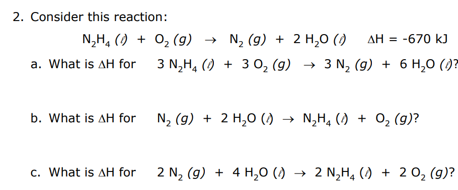 Solved 2. Consider this reaction: | Chegg.com