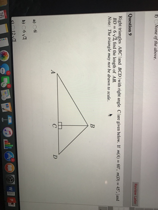 Solved Right triangles ABC and BCD with right angle C are | Chegg.com