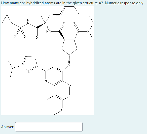 Solved How many sp2 hybridized atoms are in the given | Chegg.com