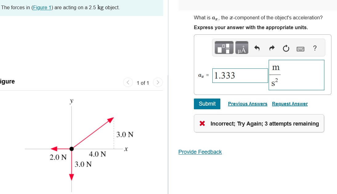 Solved The forces in (Figure 1) are acting on a 2.5 kg | Chegg.com