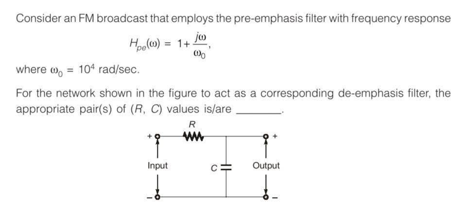 Solved Consider an FM broadcast that employs the | Chegg.com