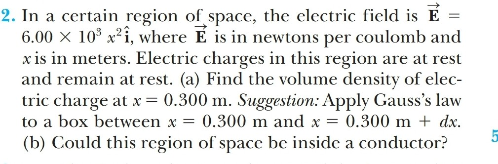 Solved 2. In a certain region of space, the electric field | Chegg.com