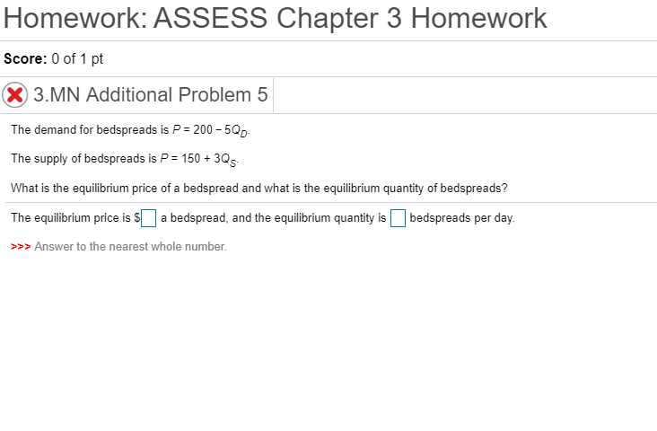 Solved Homework: ASSESS Chapter 3 Homework Score: 0 of 1 pt | Chegg.com