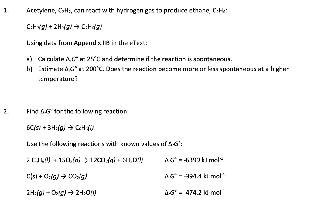 Solved Acetylene C2H2 can react with hydrogen gas to Chegg