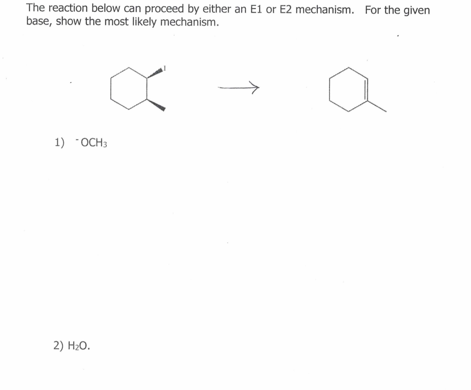 Solved The Reaction Below Can Proceed By Either An E1 Or E2 Chegg