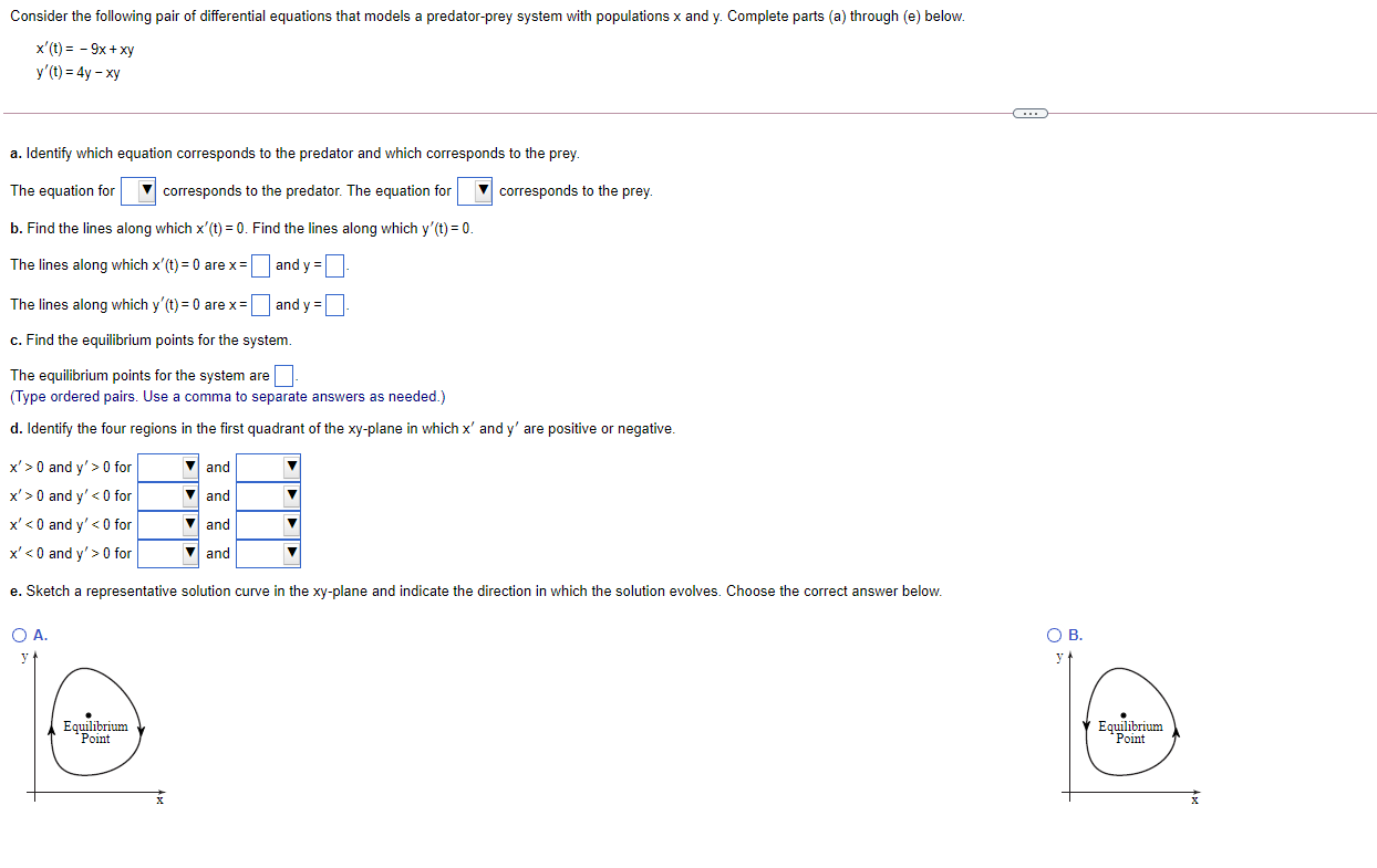 Solved Consider the following pair of differential equations | Chegg.com