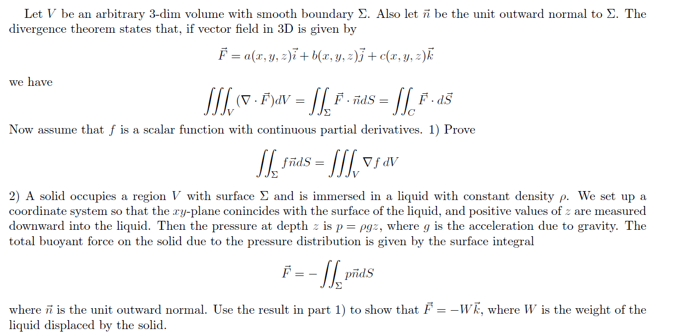 Let V Be An Arbitrary 3 Dim Volume With Smooth Chegg Com