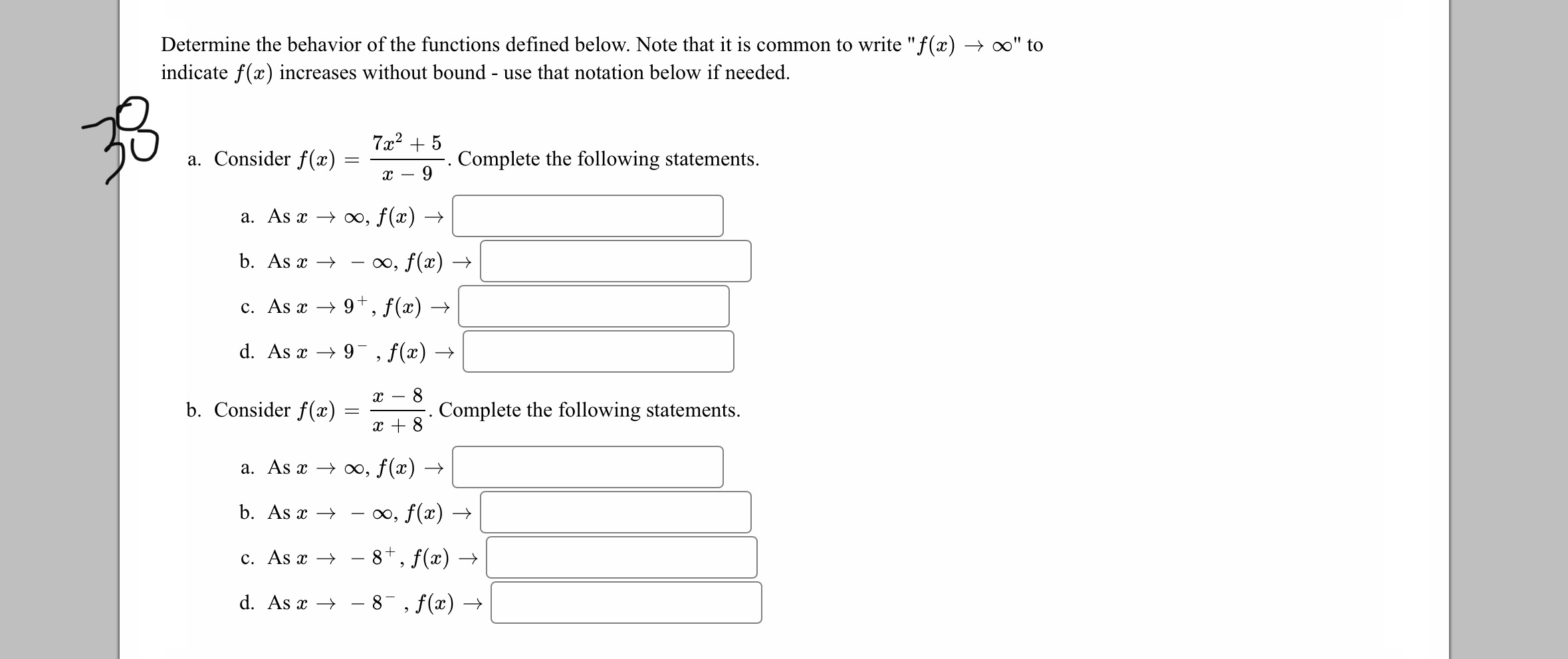 Solved Determine The Behavior Of The Functions Defined | Chegg.com