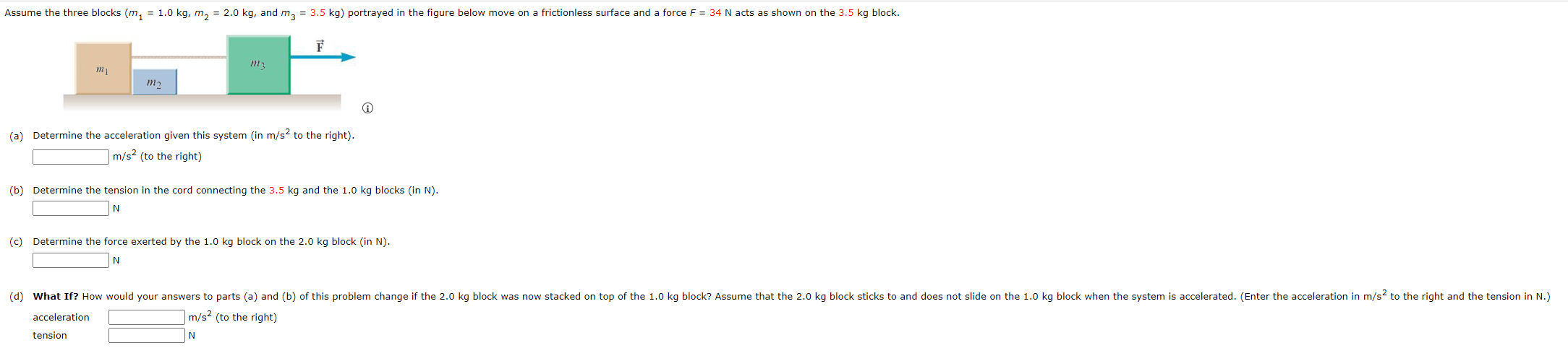 Solved (a) Determine the acceleration given this system (in | Chegg.com