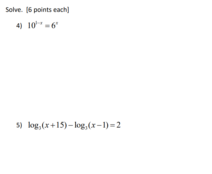 solve 5x 4 6 4x 1 3x 10 2