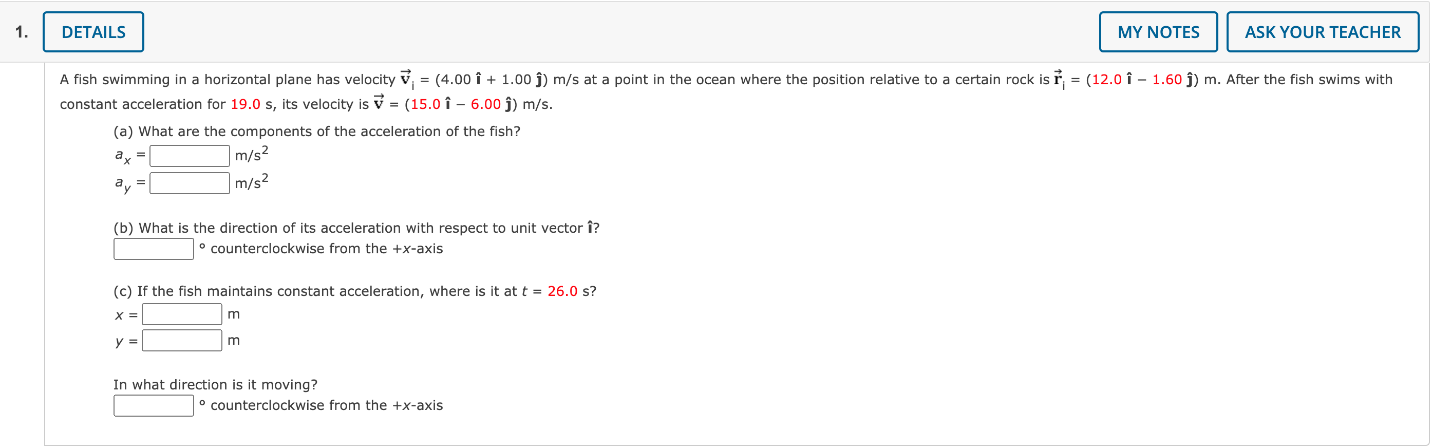 Solved constant acceleration for 19.0 s, its velocity is | Chegg.com