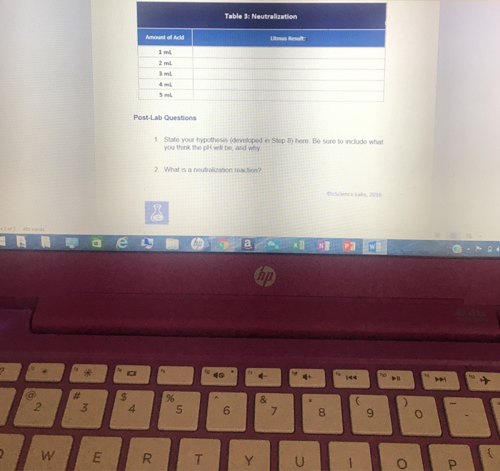 Experiment 1: Neutralization of Acids and Bases In | Chegg.com