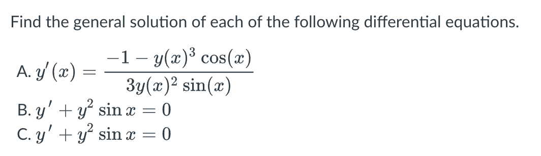 Solved Find the general solution of each of the following | Chegg.com