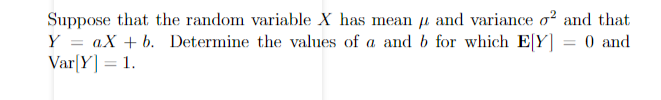 Solved Suppose that the random variable X has mean μ and | Chegg.com