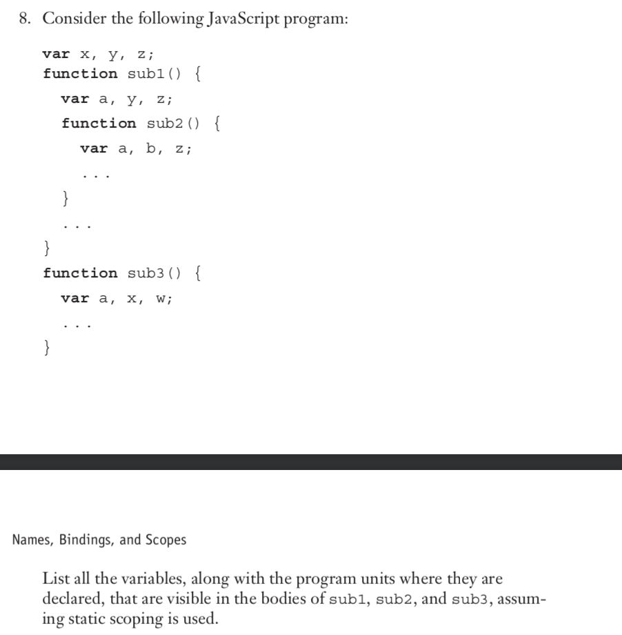 8. Consider The Following JavaScript Program: Var X, | Chegg.com