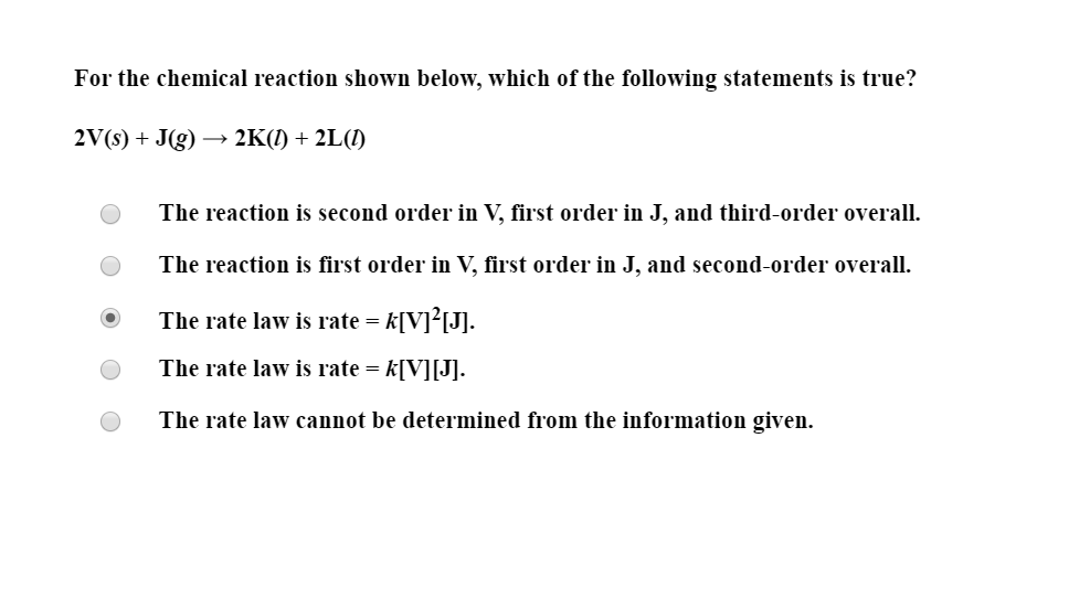 Solved For The Chemical Reaction Shown Below Which Of Th Chegg Com