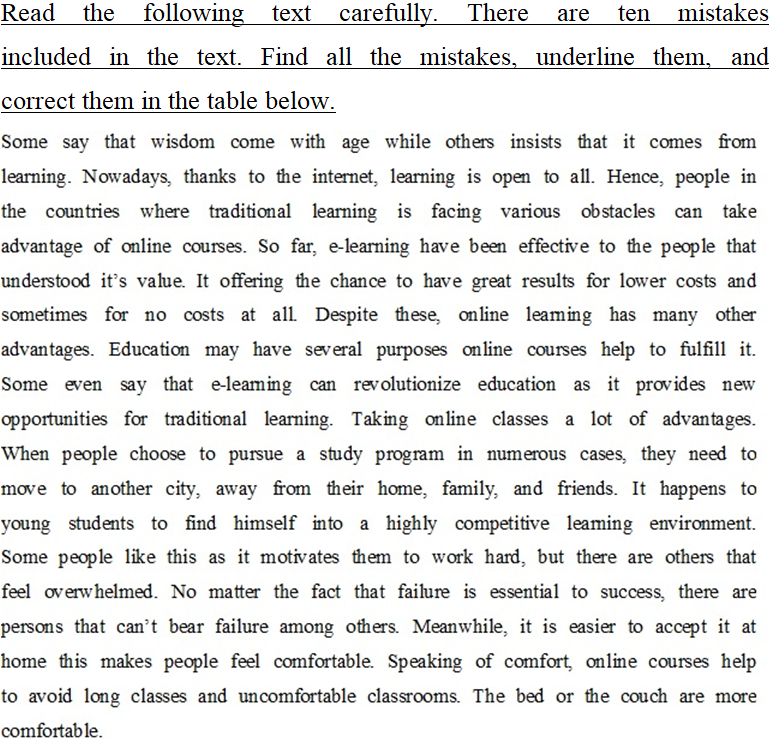 the following text carefully. There are ten mistakes | Chegg.com