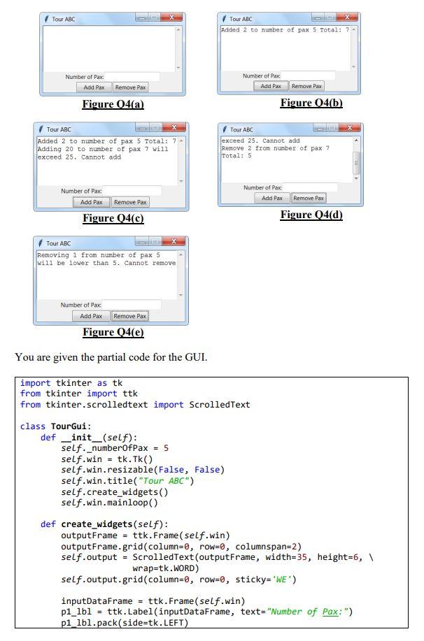 Question 4 Develop Gui For An Application Based On Chegg