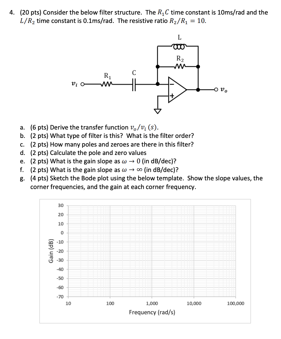 Solved 4. (20 pts) Consider the below filter structure. The | Chegg.com