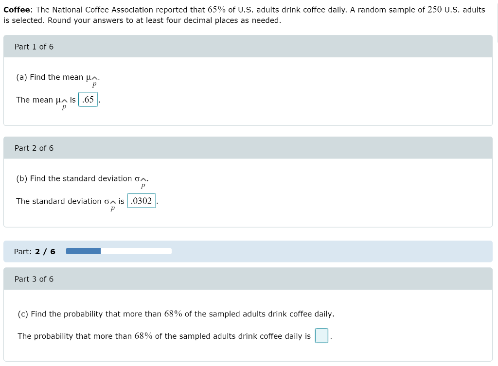 Solved Coffee The National Coffee Association reported that