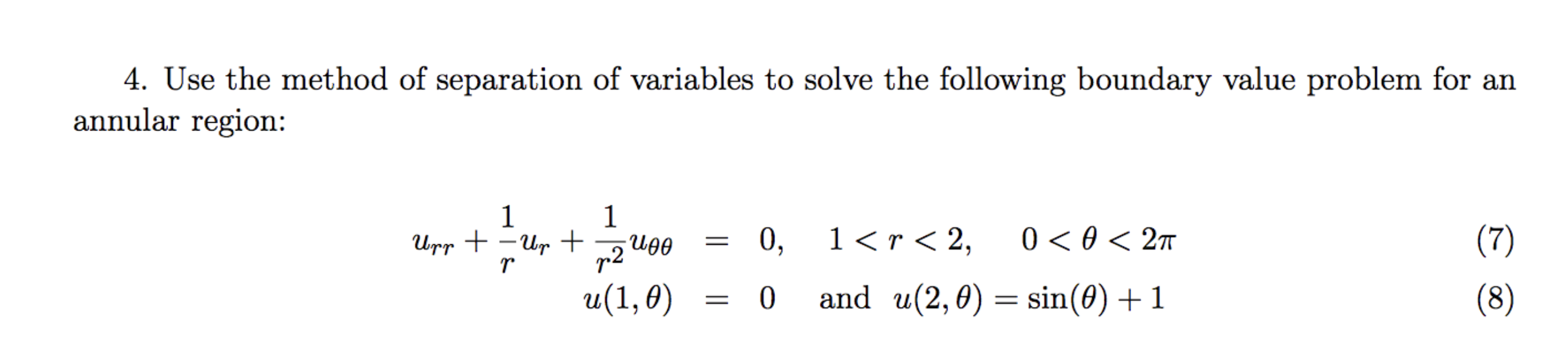 Solved 4. Use the method of separation of variables to solve | Chegg.com