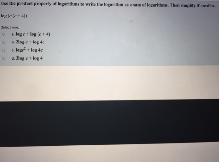 Solved Use the product property of logarithms to write the | Chegg.com