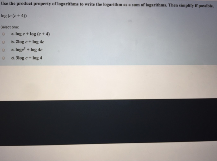 Solved Use The Product Property Of Logarithms To Write The | Chegg.com