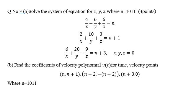 Solved Niw Q No 3 A Solve The System Of Equation For X Chegg Com