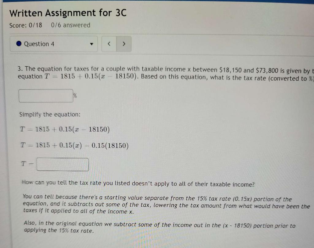Solved Written Assignment for 3C Score: 0/180/6 answered 3. | Chegg.com