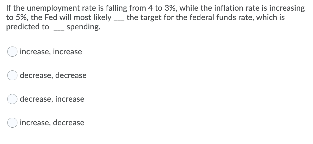 Solved If the unemployment rate is falling from 4 to 3%, | Chegg.com