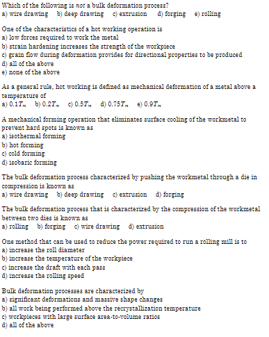 Solved Which of the following is not a bulk deformation | Chegg.com