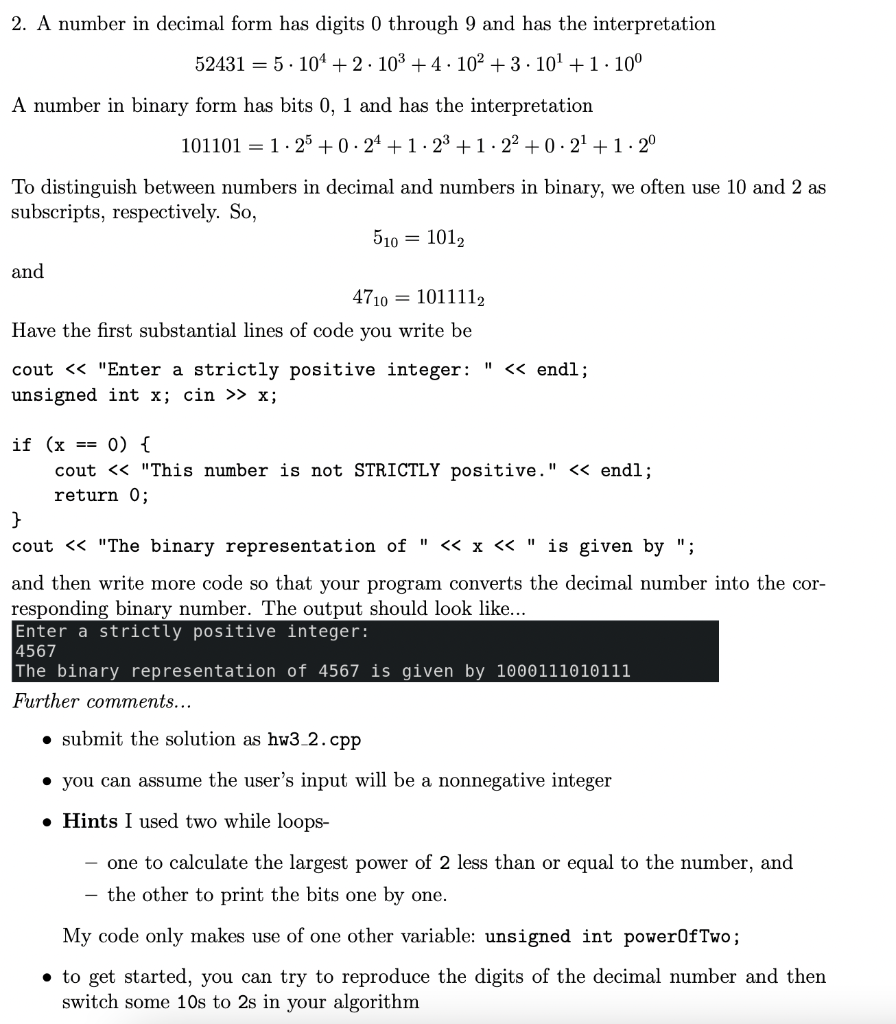 Solved 2. A number in decimal form has digits 0 through 9 | Chegg.com