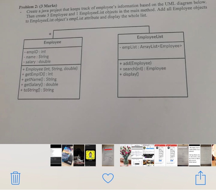 Solved Problem 2: (3 Marks) - Create a java project that | Chegg.com