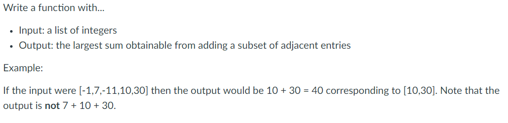 Solved Write a function with... Input: a list of integers | Chegg.com