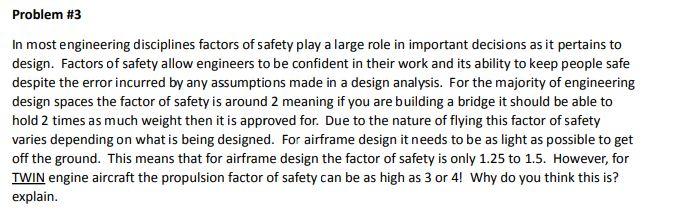 Solved Problem #3 In most engineering disciplines factors of | Chegg.com