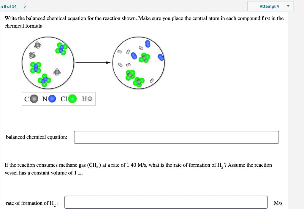 Solved n 8 of 14 > Attempt 4 Write the balanced chemical | Chegg.com