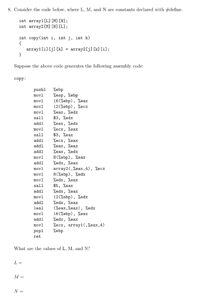 Suppose the above code generates the following | Chegg.com