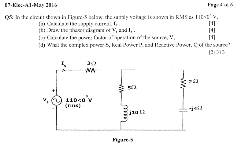 Solved Q5: In the circuit shown in Figure-5 below, the | Chegg.com