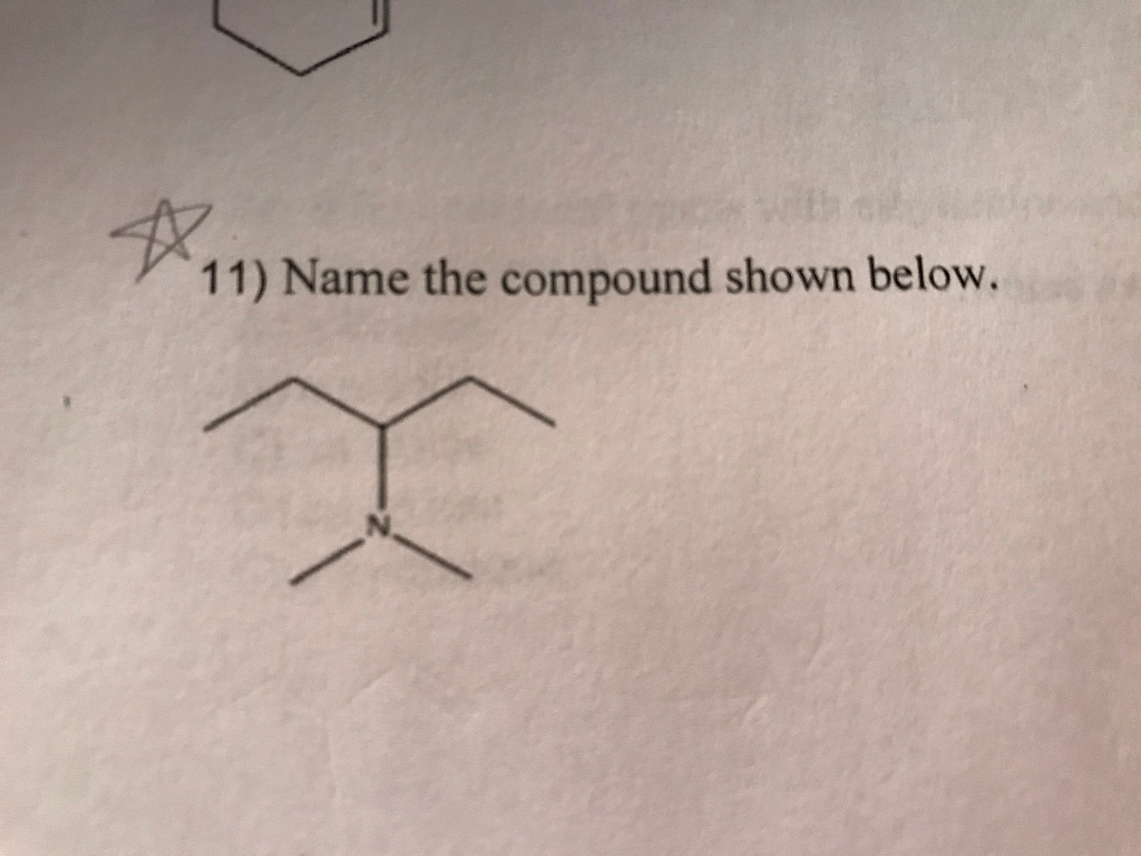 Solved 11) Name the compound shown below. | Chegg.com