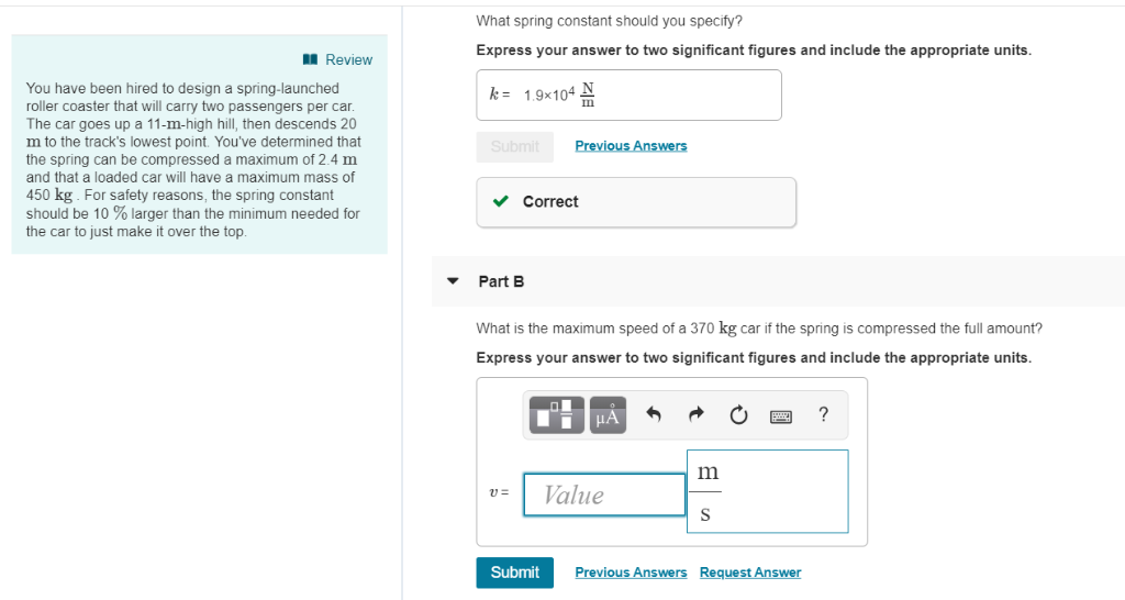 Solved What spring constant should you specify? Express your