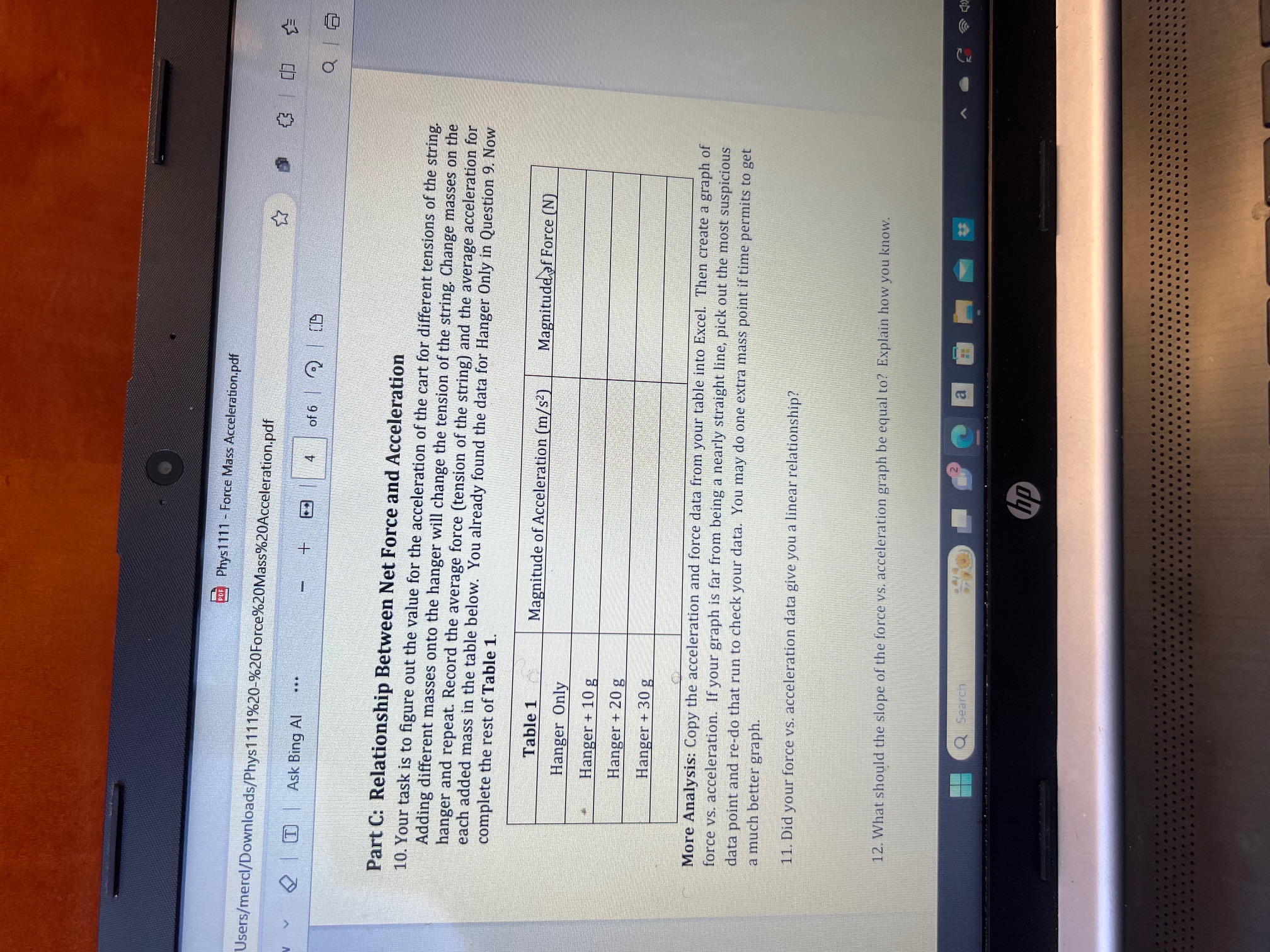 part-c-relationship-between-net-force-and-chegg