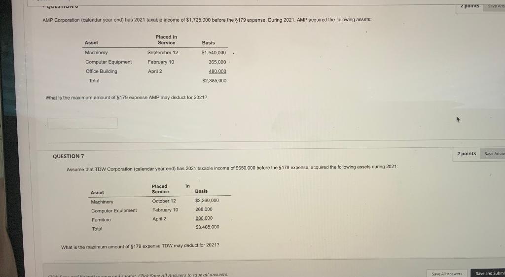 Solved AMP Corporation (calendar year end) has 2021 taxable