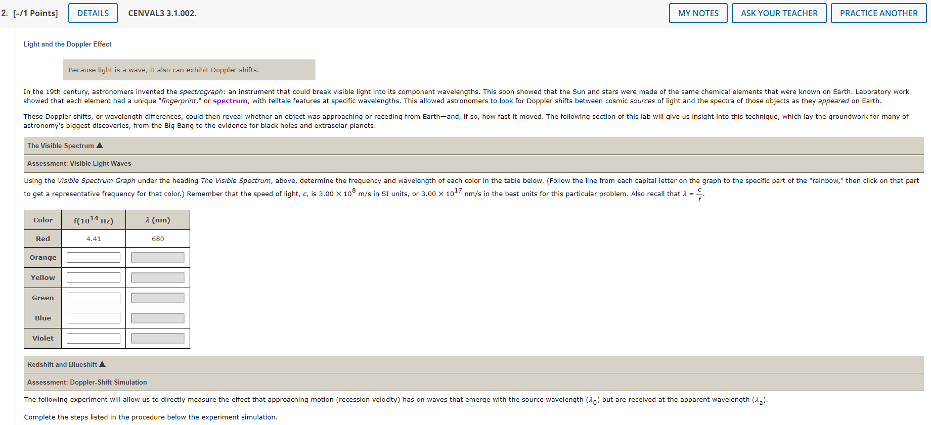 Solved 2. [-/1 Points] DETAILS CENVAL3 3.1.002. MY NOTES ASK | Chegg.com